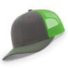 112-MP Richardson Metal Patch Trucker Cap - Charcoal/ Neon Green