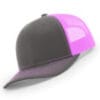 112-MP Richardson Metal Patch Trucker Cap - Charcoal/ Neon Pink