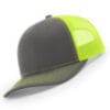 112-MP Richardson Metal Patch Trucker Cap - Charcoal/ Neon Yellow