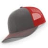 112-MP Richardson Metal Patch Trucker Cap - Charcoal/ Red