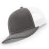 112-MP Richardson Metal Patch Trucker Cap - Charcoal/ White