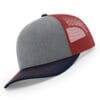 112-MP Richardson Metal Patch Trucker Cap - Heather Grey/ Cardinal/ Navy