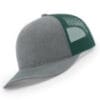 112-MP Richardson Metal Patch Trucker Cap - Heather Grey/ Dark Green