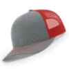 112-MP Richardson Metal Patch Trucker Cap - Heather Grey/ Red