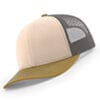 112-MP Richardson Metal Patch Trucker Cap - Mink Beige/ Charcoal/ Amber Gold