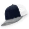 112-MP Richardson Metal Patch Trucker Cap - Navy/ White/ Heather Grey