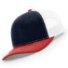 112-MP Richardson Metal Patch Trucker Cap - Navy/ White/ Red