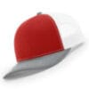 112-MP Richardson Metal Patch Trucker Cap - Red/ White/ Heather Grey