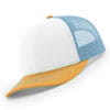 112-MP Richardson Metal Patch Trucker Cap - White/ Columbia Blue/ Yellow
