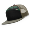 168-MP Richardson Seven-Panel Trucker Cap with Metal Patch - Black/ Camo/ Loden