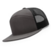 168-MP Richardson Seven-Panel Trucker Cap with Metal Patch - Charcoal/ Black