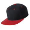 YP19-MP Sport-Tek® Yupoong® Flat Bill Snapback Cap with Metal Patch - Black/ True Red