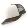 112-MP Richardson Metal Patch Trucker Cap - Cream/ Grey Brown/ Brown
