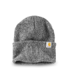 CT104597-LP Carhartt Watch Cap 2.0 Leather Patch Beanie - CT104597 Black/ White