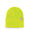 CT104597-LP Carhartt Watch Cap 2.0 Leather Patch Beanie - CT104597 Brite Lime