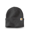 CT104597-LP Carhartt Watch Cap 2.0 Leather Patch Beanie - CT104597 Coal Heather