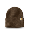 CT104597-LP Carhartt Watch Cap 2.0 Leather Patch Beanie - CT104597 Dark Brown/ Sandstone