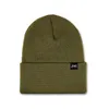 SS1001-LP Safari Sun - Leather Patch Cuffed Acrylic Beanie - Crafted in USA - SS1001 Army Green