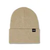 SS1001-LP Safari Sun - Leather Patch Cuffed Acrylic Beanie - Crafted in USA - SS1001 Birch Wood