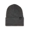 SS1001-LP Safari Sun - Leather Patch Cuffed Acrylic Beanie - Crafted in USA - SS1001 Dark Gray Heather