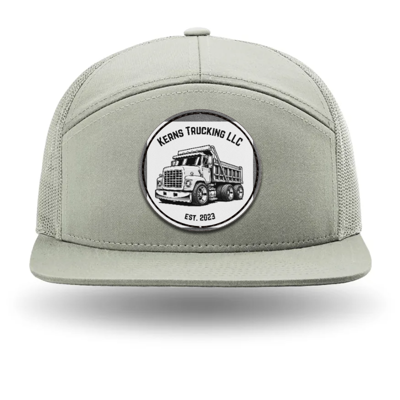 Color Printed 168-CLP Richardson Seven-Panel Trucker Cap with Leather Patch