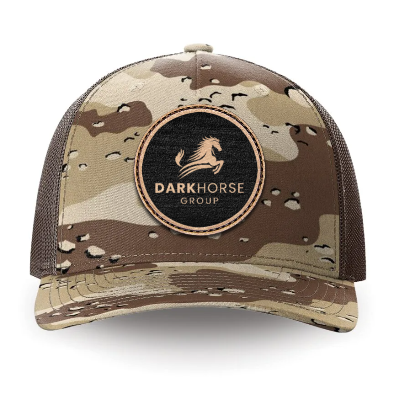 112PFP-LP Richardson Leather Patch Pattern Trucker Cap