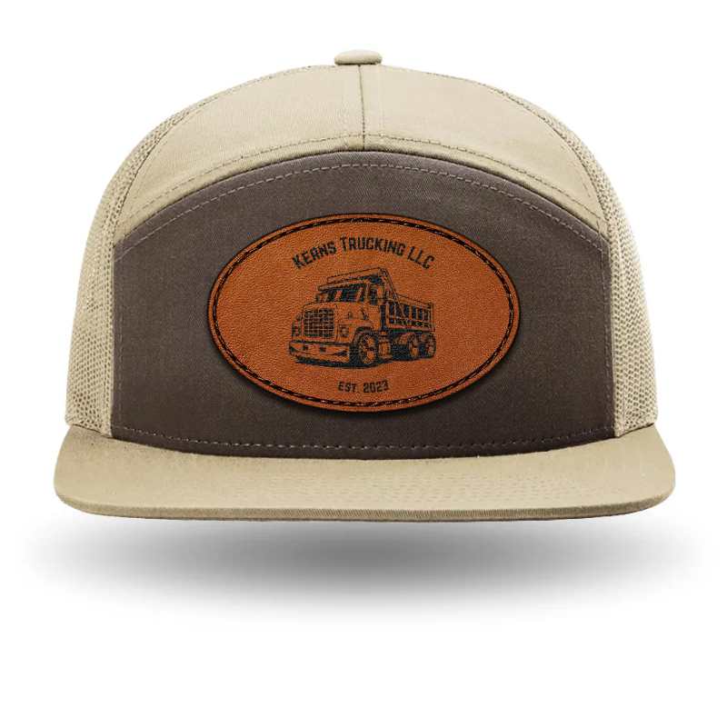 168-LP Richardson Seven-Panel Trucker Cap with Leather Patch